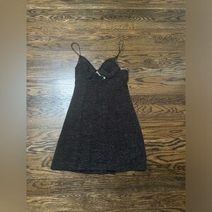 Urban Outfitters Black Sparkly Spaghetti Strap Dress Size XS